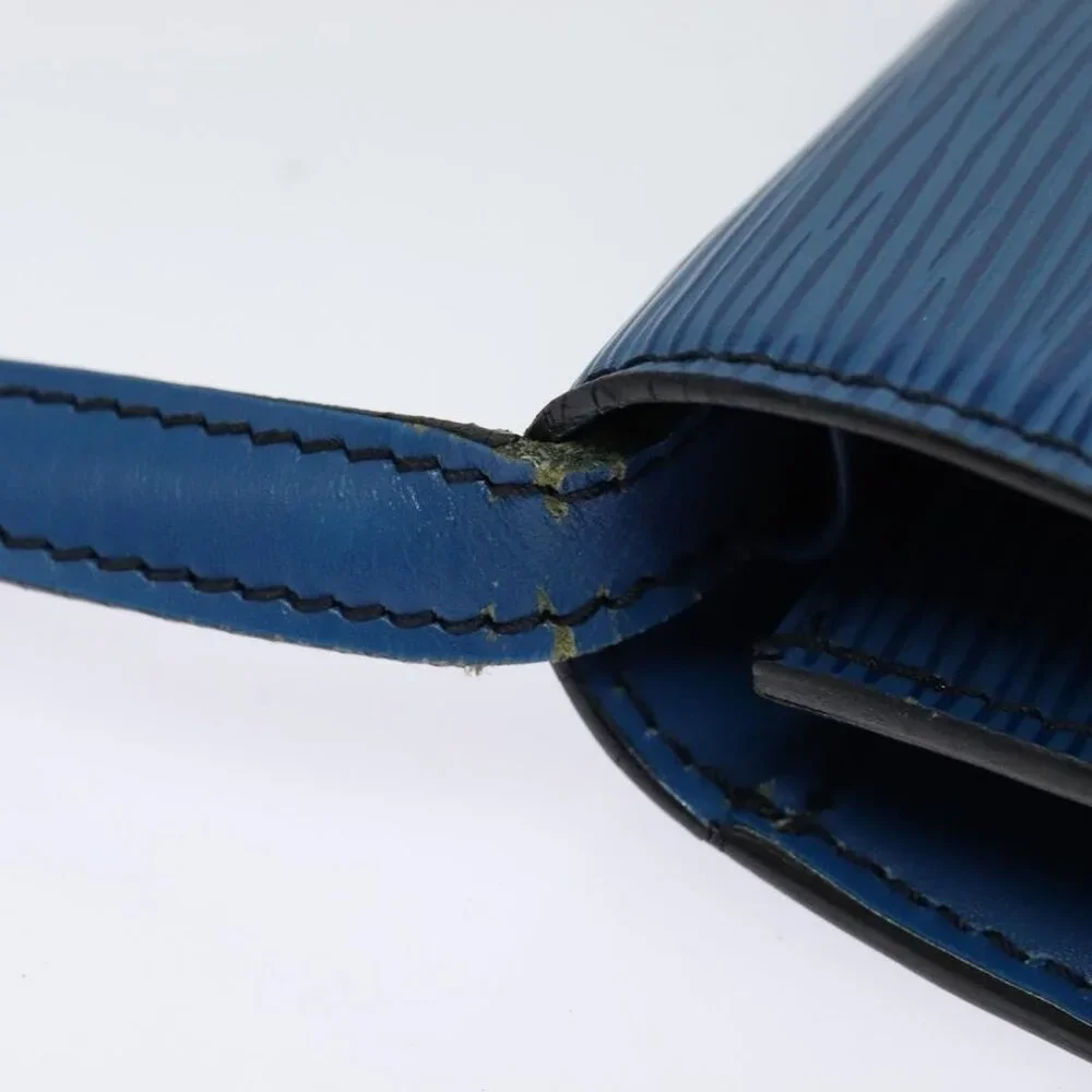 Authentic LOUIS VUITTON Epi Pochette Arche Shoulder Bag Blue M52575 LV - Picture 15 of 16
